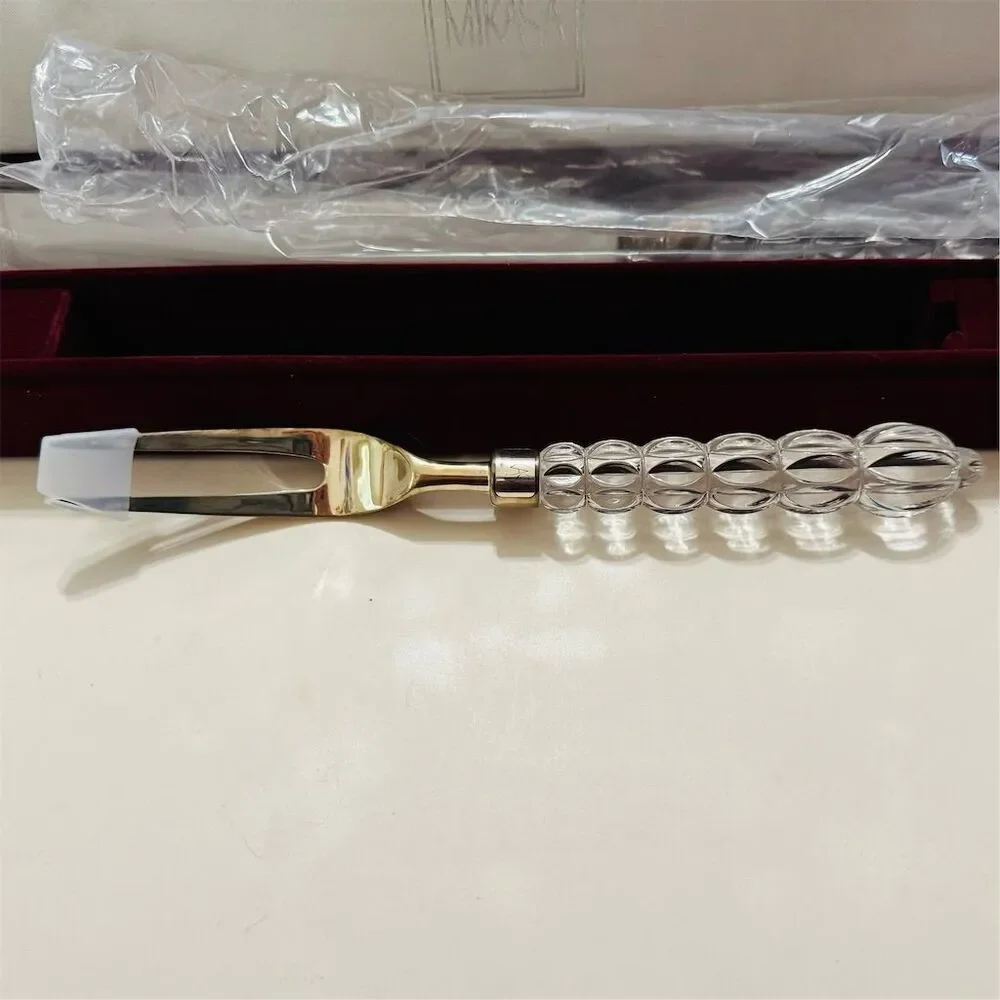 Mikasa Rousseau Knife and Fork Carving Set Sterling Silver Plated & Crystal ￼